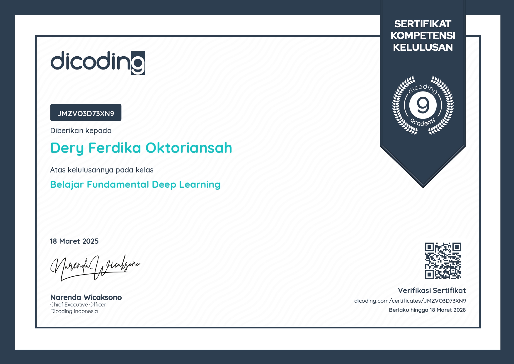 Dicoding Certificate I